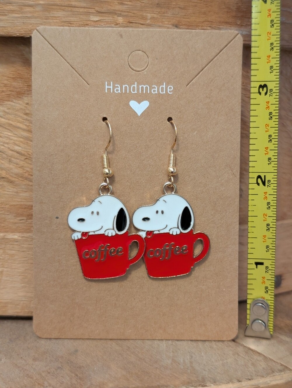 Peanuts Snoopy Enamel Metal Earrings NEW